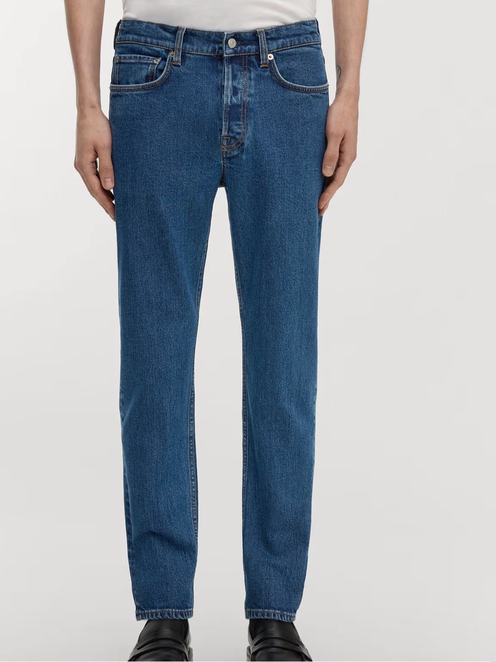 ASKET Straight-Leg Men’s Jeans in Mid Blue